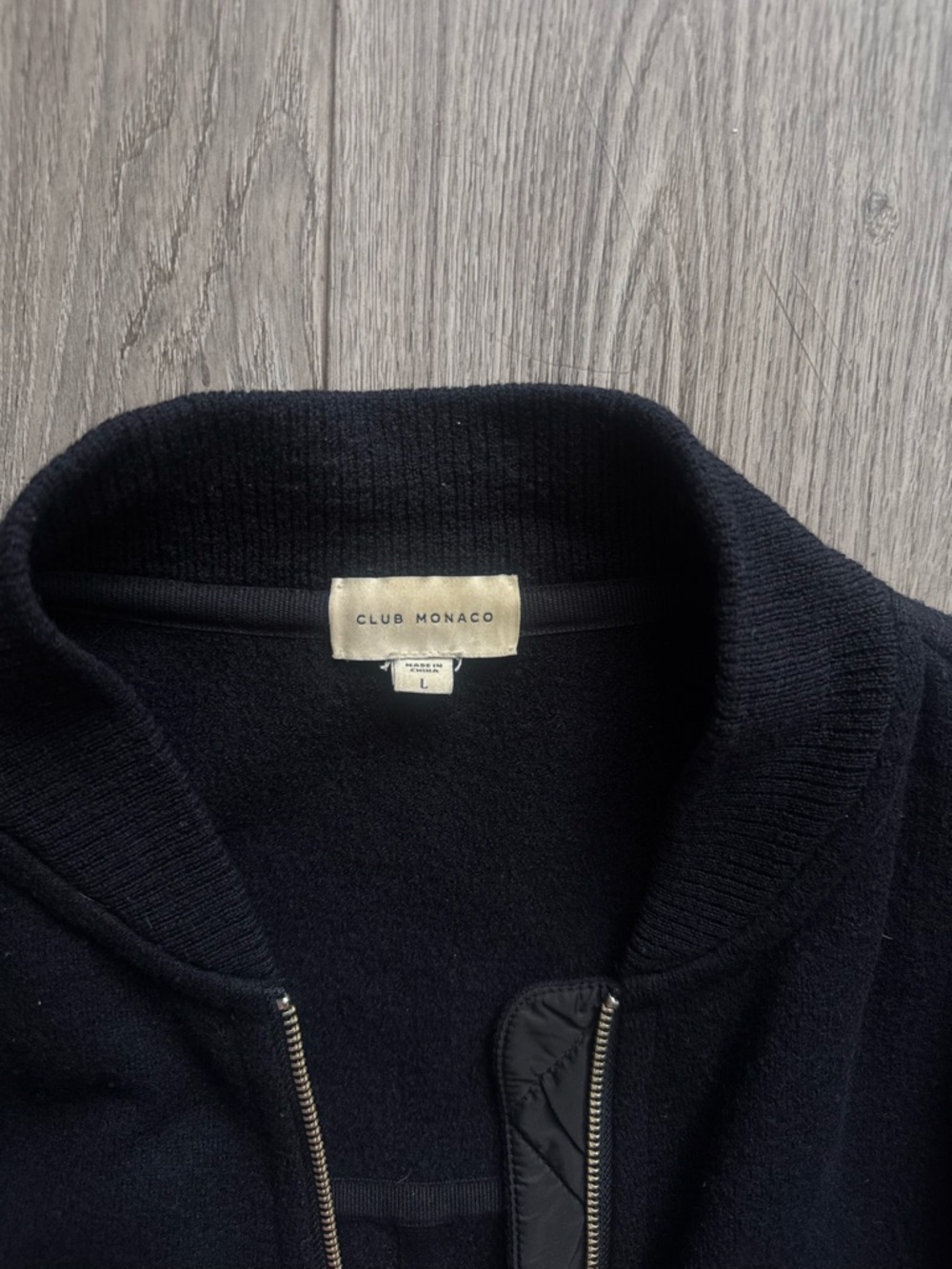 Club Monaco Black Bomber Jacket - size L - Picture 2 of 3
